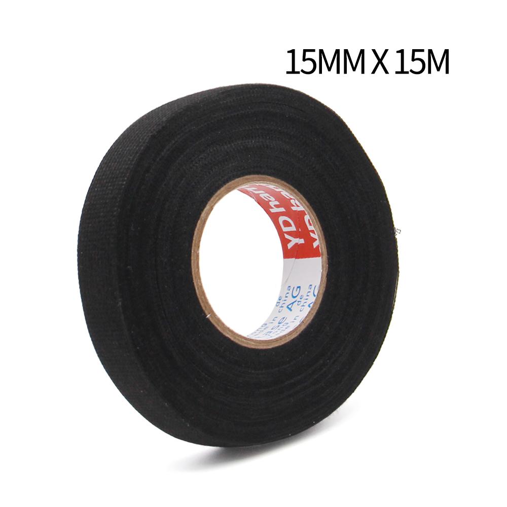 

1 шт. Термостойкая клейкая тканевая лента для жгута проводов автомобиля, защита жгута проводов, ширина 9/15/19/25/38 мм, длина 15 м