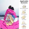 1pc Unicorn Princess Adventure Cartoon Blanket,Portable Throw for Travel & Camping, All Season Cozy Blanket,Ideal Gift
