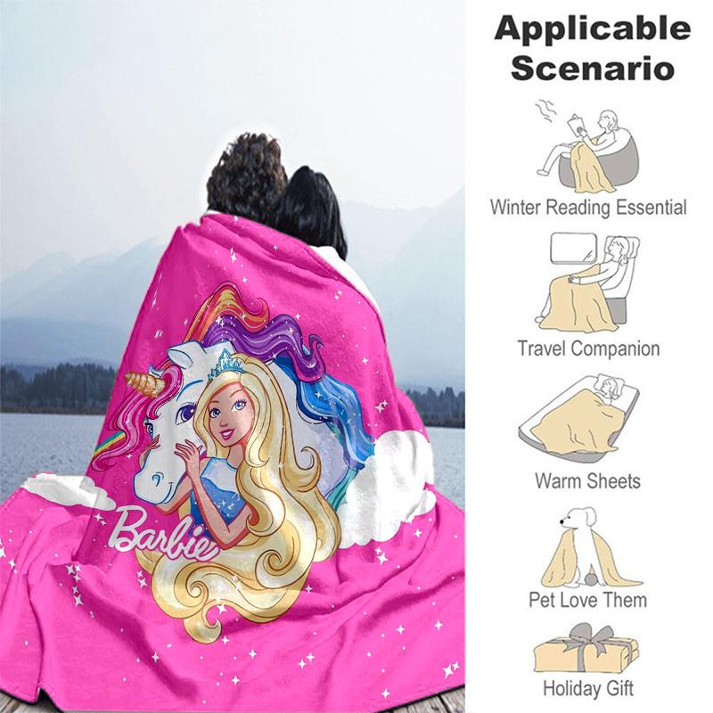 1pc Unicorn Princess Adventure Cartoon Blanket,Portable Throw for Travel & Camping, All Season Cozy Blanket,Ideal Gift