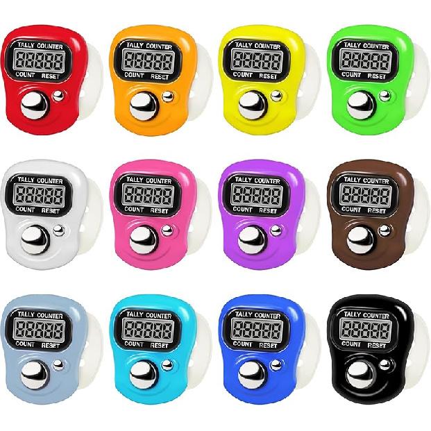 Electronic Finger Clicker Counter 5-Digit LCD Hand Tally Counter Clicker for Knitting, Lap, Goods Counting, Golf 12