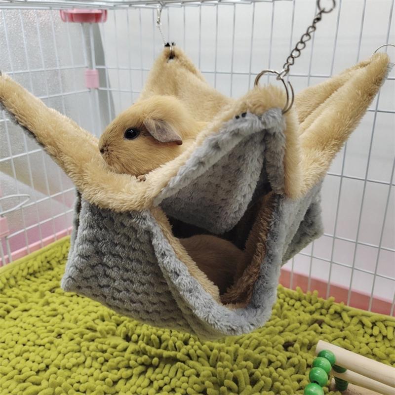 Hammock Birds Plush Hanging House Small Animals Squirrel Double Layer Hammock Beds Parrot Nest Squirrel Warm House