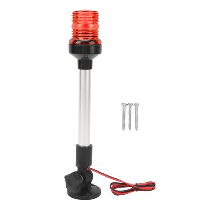 12in LED Fold Down 360 Degree All Round Anchor Navigation Light Stern Pole Lamp with Aluminum Alloy Base for Fishing