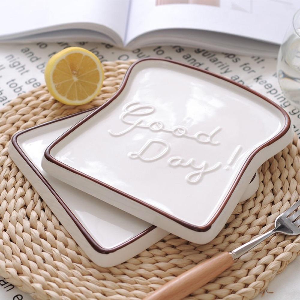 Premium Ceramic Toast Plate Durable Cake Plate Easy Care Steak Plate  Restaurant