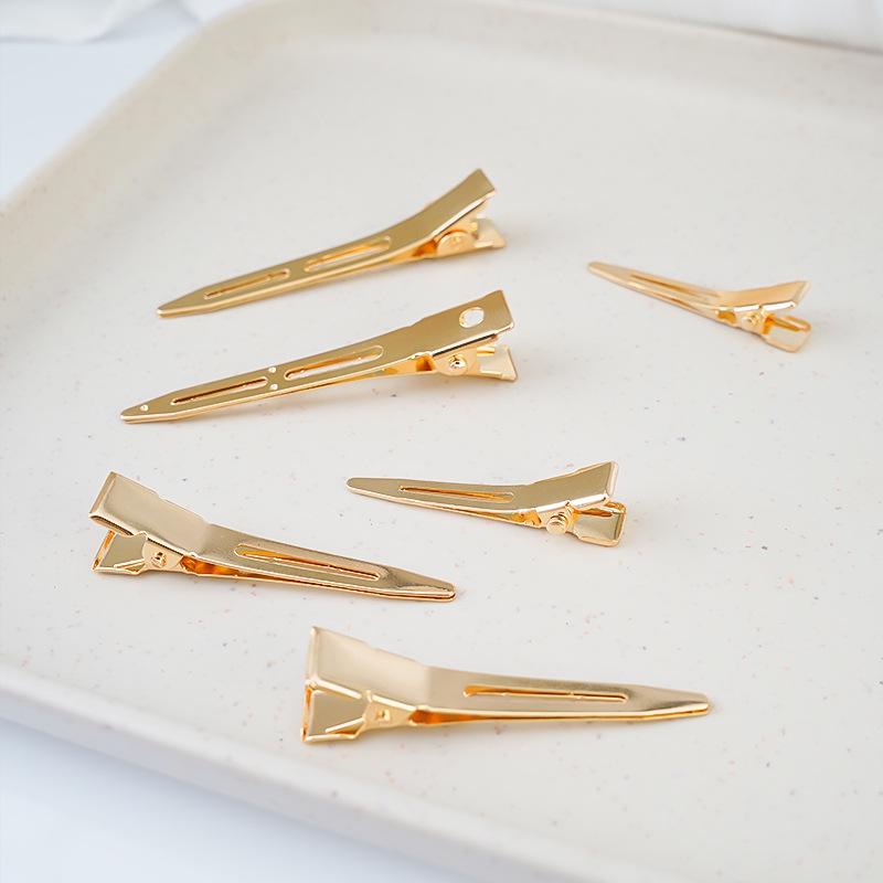 Gold Pointed Tip Duckbill Hairpin Styling Clip