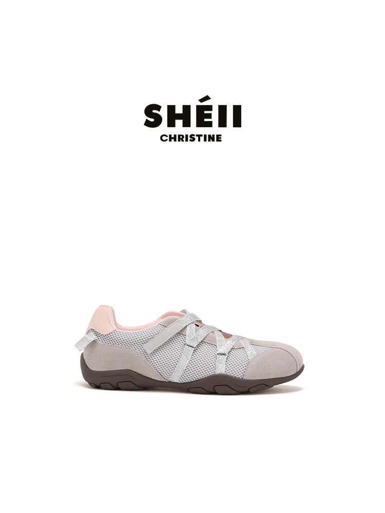 

Korean blogger~ Spring and Autumn 2025 new cross-band functional style ballet Mary Jane casual shoes women s sports shoes 35 розовый