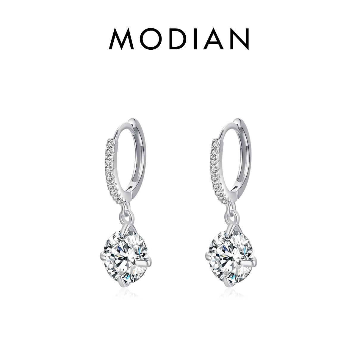 

Модиан Классическое блестящее круглое золото 4 карата Стерлинговое серебро 925 пробы Eenvoudige Swing Hoepel Oorbellen Voor Vrouwen Bruiloft Fijne Sieraden Cadeau серебряный