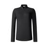 Fitted Half-Zip Knit Long Sleeve T-Shirt Women Tops Deep-Black A11W515202FBK