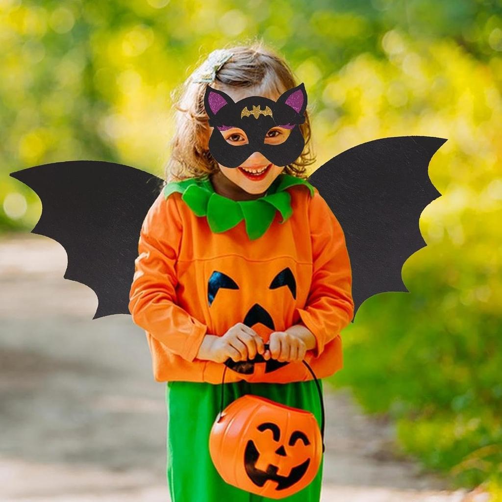 Batwing Halloween Trick Or Treat Bat Costume For Kids  Teens Halloween Party Decorative Batwing With Face Cover Pretend Play