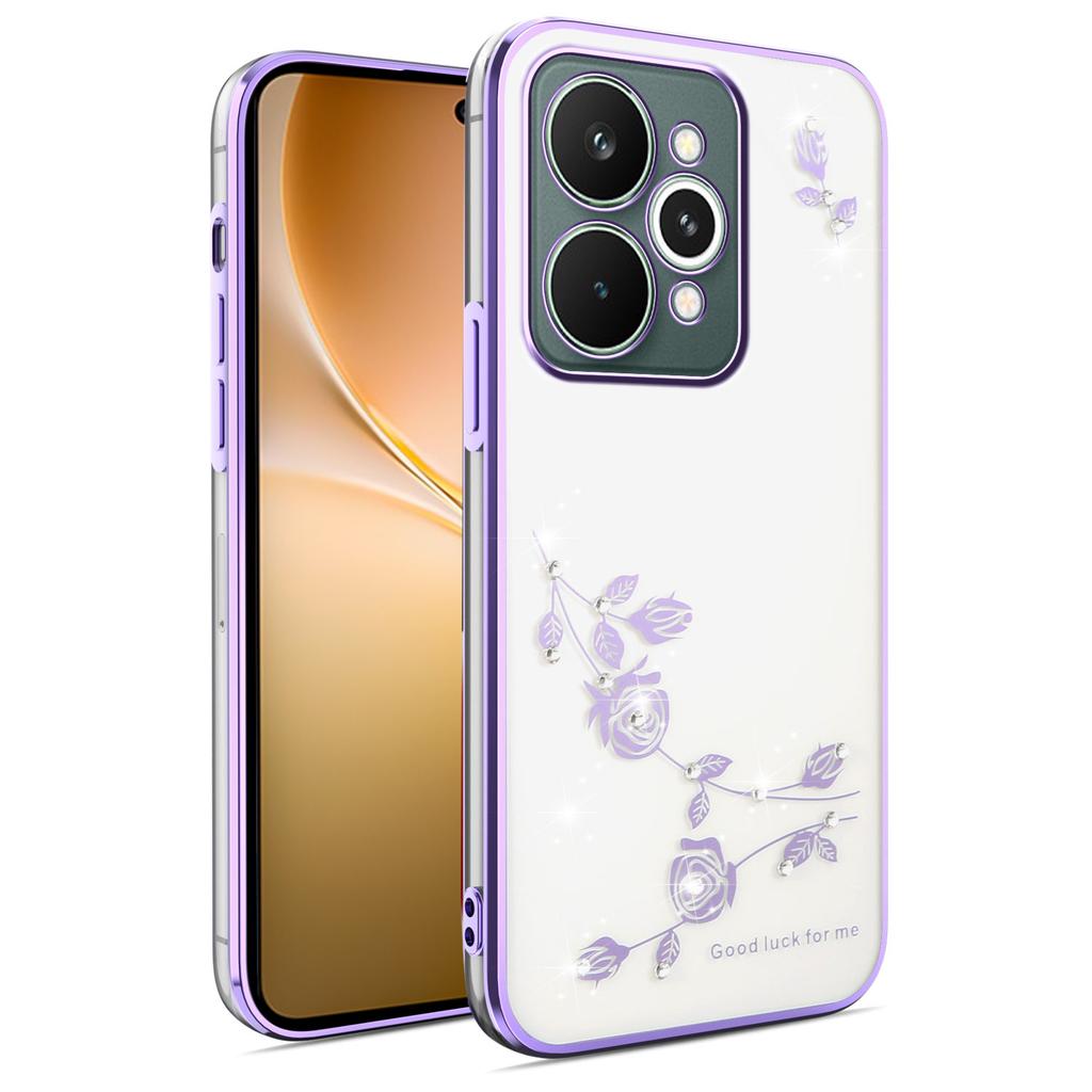 For Realme 15 5G Case Flower Rhinestone Decor TPU Phone Cover