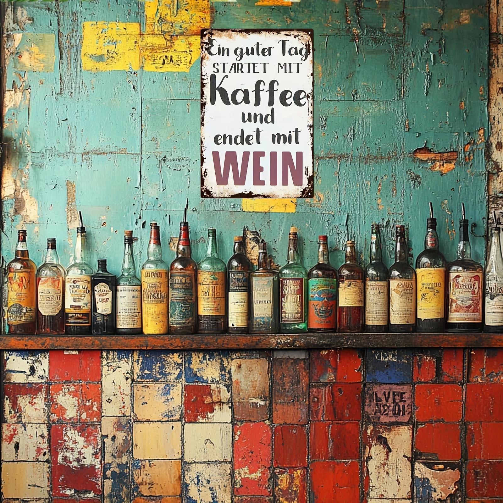 D Flat D Flat D Flat A Metal Sign That Captures The German Tradition of Beginning a Wonderful Day with Coffee And Conclud 20x30cm(7.8x11.8inch)