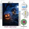 Popular 5D Diy Cross Stitch Halloween Pumpkin And Witch Castle Painting Full Drill Cross-Stitch Crafts Kit Wall Sticker Home Decor