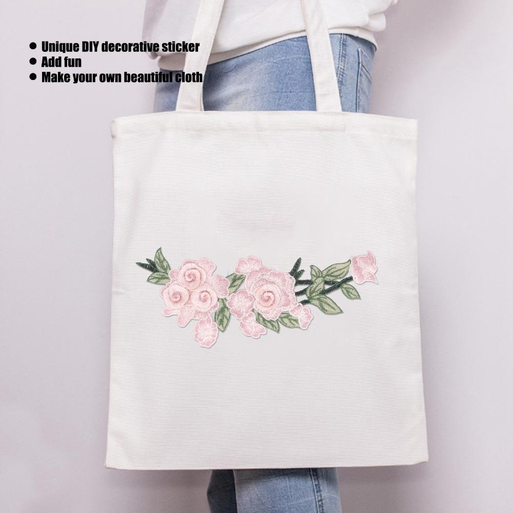 2pcs Cotton DIY Clothing Accessories Flower Design Flower Cotton Patch Iron-On Patch DIY Projects розовый
