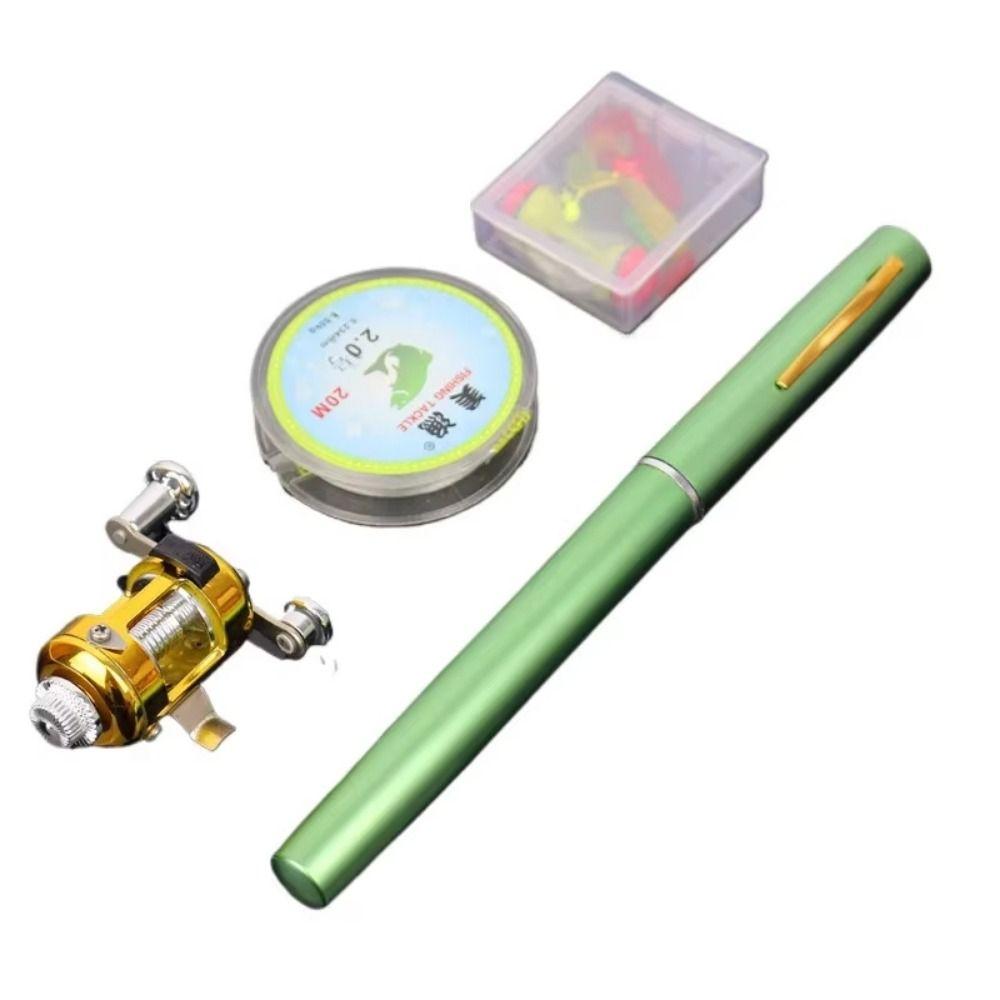 Carbonrolle Mini-Angelrute Stiftform Zusammenklappbares Angelruten-Set Taschenkarpfenrute Fluss