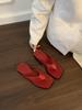 Slope heel flip-flop shoes women's summer wear 2025 new temperament sandals French square head beach cool slippers