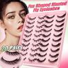 20 Pairs Of Oblique Flying Fox Eyes Large-Capacity Mixed False Eyelashes Natural Thick Simulated Eyelashes