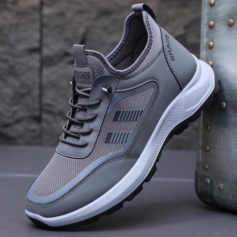 

Весенние новые мужские туфли, удобные и дышащие, повседневные спортивные туфли, мужские туфли с мягкой подошвой и нескользящей подошвой для пап, походов, альпинизма и туризма 44 серый