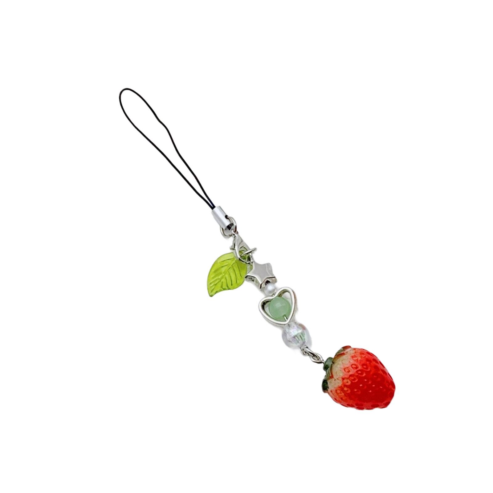 

Клубника/Вишня Бисерочный Шарм-брелок Красочный Фруктовый Брелок для Женщин и Девочек Аксессуары для Сумки Украшение для Кошелька 1