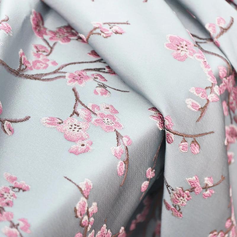 100x145cm Brocade Jacquard Fabrics Embroidery Flowers Cheongsam Kimono Materials For Sewing Dress Bag DIY Clothing Supplies