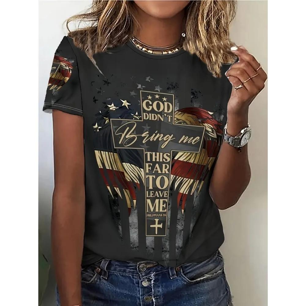 

Women s T-shirt plus size 3D printed casual loose and fashionable short sleeved T-shirt, soft, comfortable, breathable XS