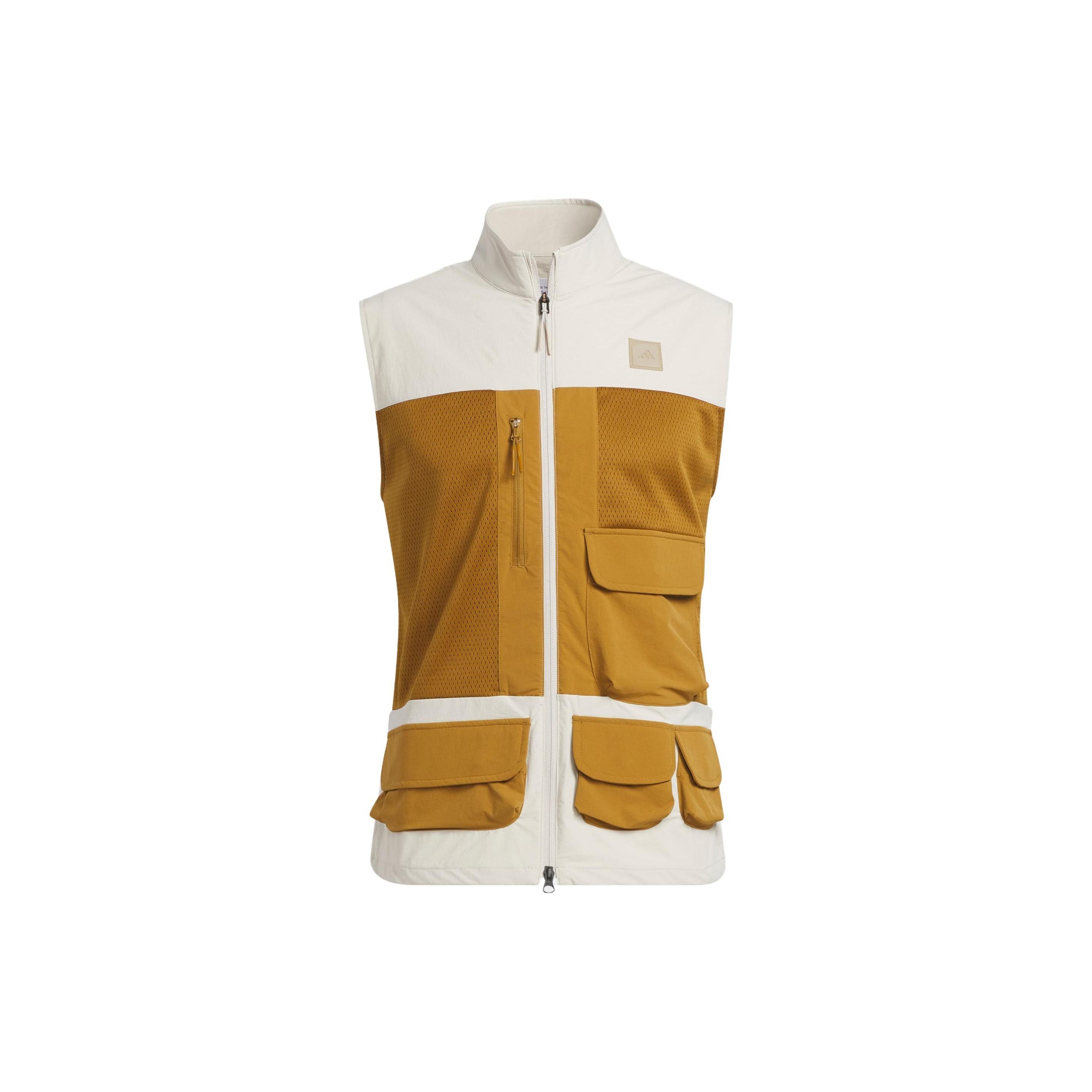 adidas Adicross Full-Zip Golf Vest  Beige Brown  Men s HS5611 XL