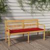 Day and Night - Day and Night Batavia Bench with Red Cushion Solid Teak Wood 150 Cm