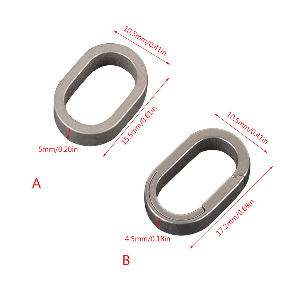 Titanium-alloy Key Rings Heavy Duty Keychain Clip Rings One-piece Spring Clip Side Pushing Keyring Closed Key Rings