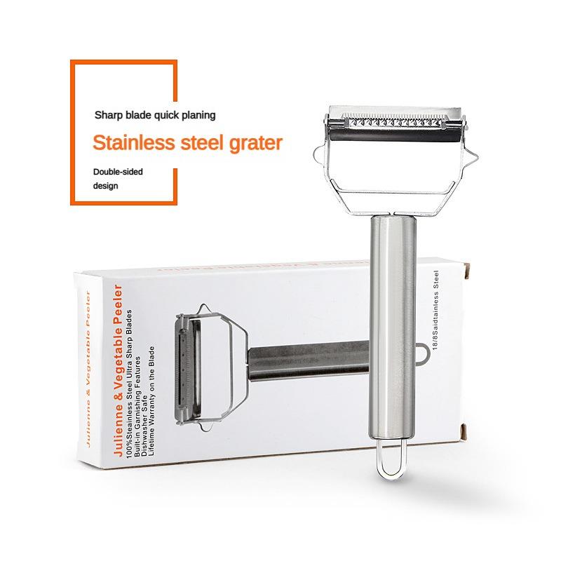 1PSC Stainless Steel Dual-Head Grater Multi-Functional Slicer Peeler Fruit Peeler Potato Shredder Cucumber Grater