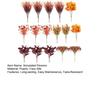 Artificial Fall Flowers UV Resistant Fake Violets Maple Leaf Picks Orange Realistic