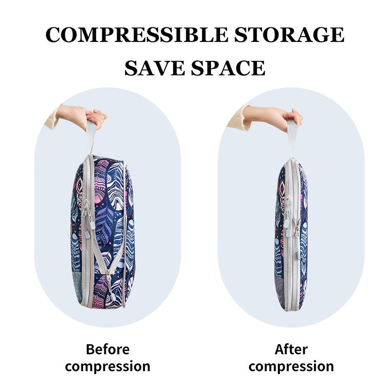 4Pcs/set Creative Printed Compression Packing Cubes Organizer Set Lightweight Travel Suitcase Clothes Storage Bags