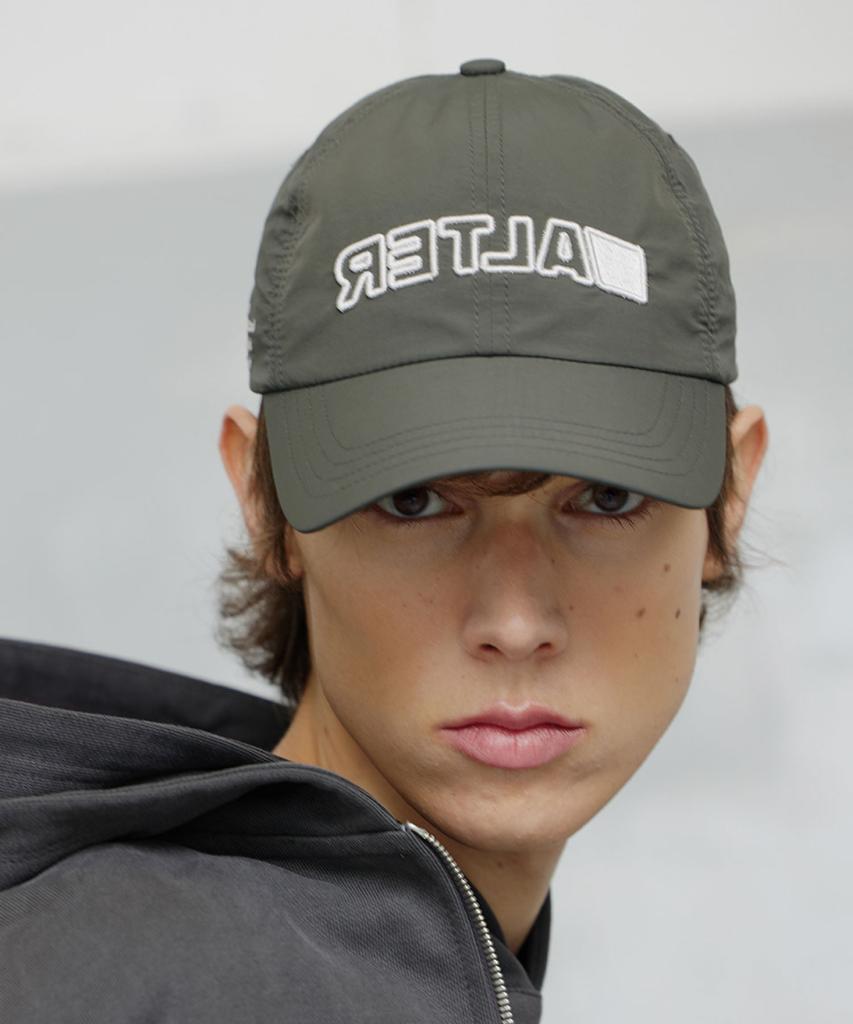 ALTER STUDIO Nylon Neat Logo Ball Cap_Khaki