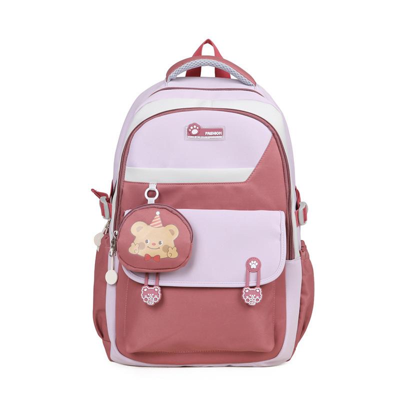 Schoolbag Schoolbag Female Ins Cute Junior High School Students Versatile Contrasting Color Backpack Simple Small Fresh Large Capacity Backpack