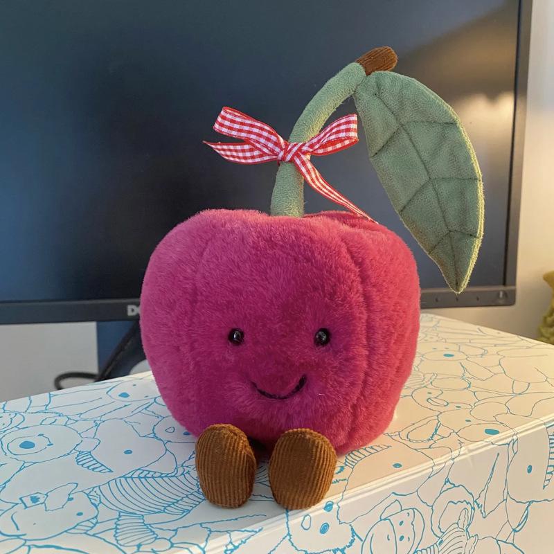 Cherry Peach Plush Toy - Cute Comfort Doll for Children
