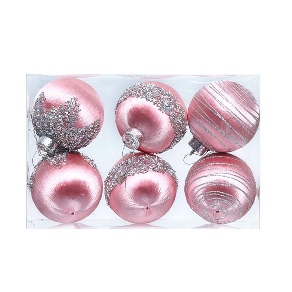

6pcs 6/8cm Christmas Tree Pendant Creative Hanging Ornament Christmas Ball Wedding S
