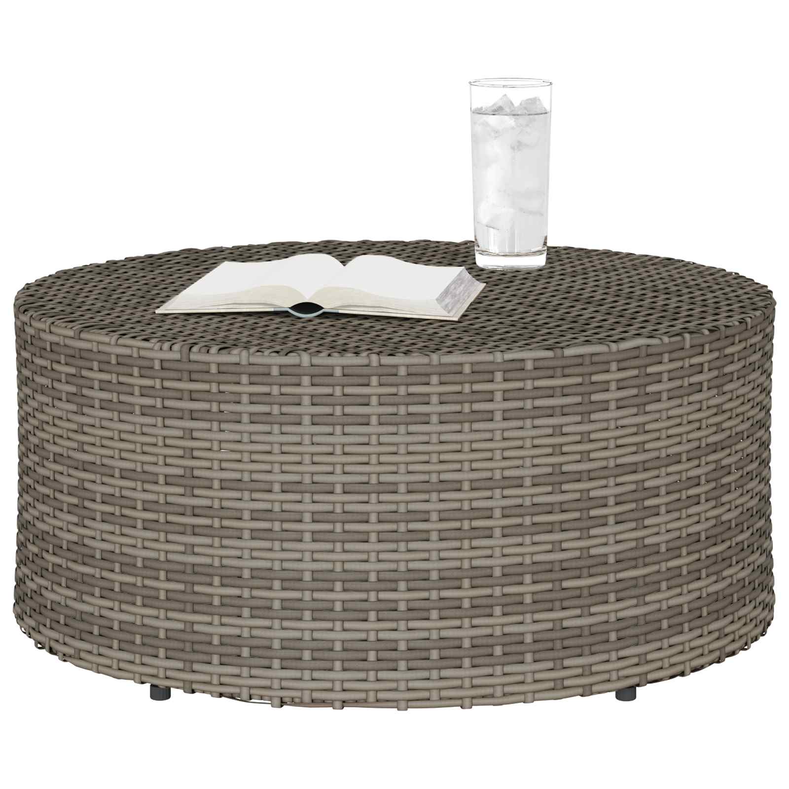 Kaffeetisch für den Außenbereich Grau Ø 68 x 30 cm Polyrattan