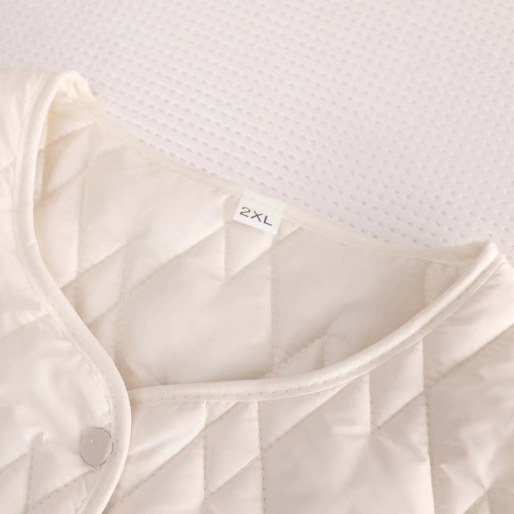 Women's Short Cotton Vest for Autumn/Winter Sleeveless Outer Jacket Warm Fashionable Cardigan-Style Gilet