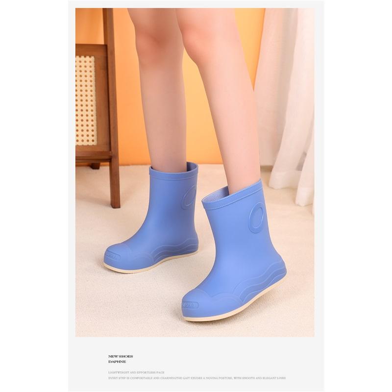 Women's Fashionable And Casual Anti Slip Waterproof Midsole Rain Shoes Rubber Shoes