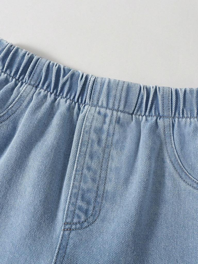 Single-pack girls' casual, comfortable, versatile, cute lace-trimmed denim shorts