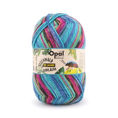 Lana para calcetines Opal Regenwald 20 Hilo Zoe, 6 cabos, Mezcla, 9632.