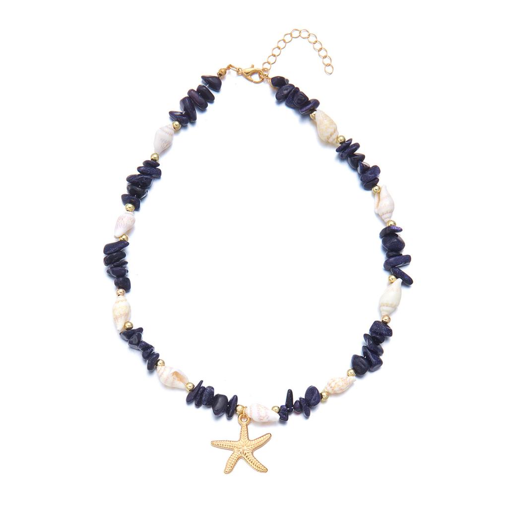 Versatile Beach Jewelry Starfish Pendant Seashells Detailing Lightweight Allergy Safe Necklace For Casual Fashion
