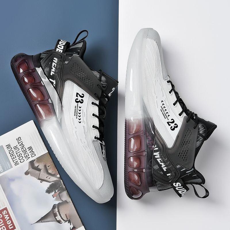 

Мужские кроссовки для бега, модная уличная спортивная обувь для бега, сетчатая дышащая амортизирующая обувь черного цвета, мужская обувь большого размера 45