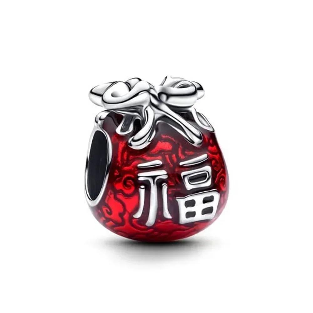 925 Silver Pink Blossom Dangle Charm Butterfly Heart Flower Rose Bird Bead For DIY Necklace Bracelet Fine Jewellery