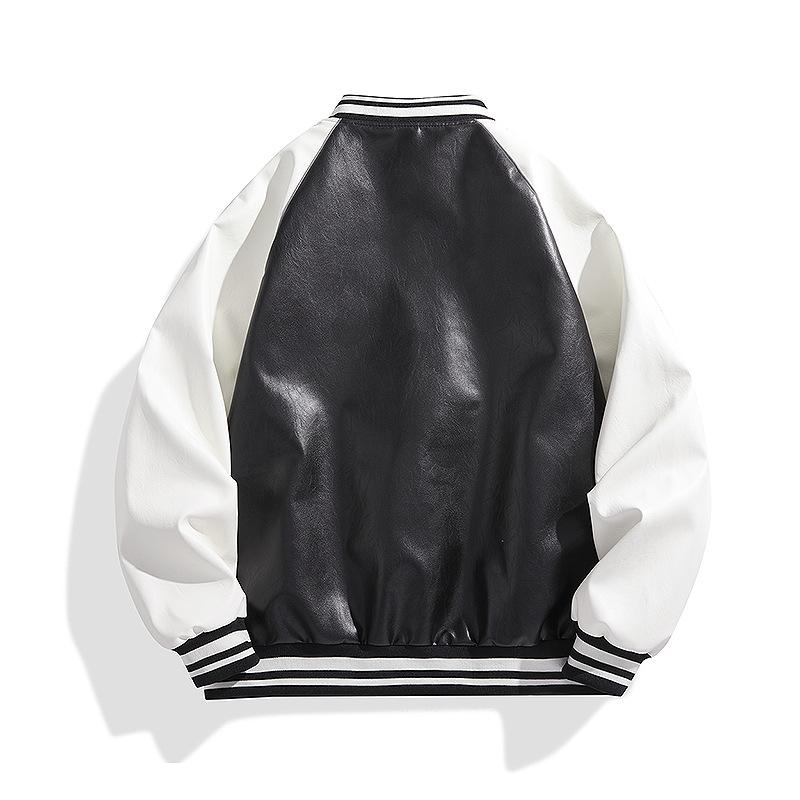 American Retro Motorcycle Suit PU Leather Men's Baseball Jacket Spring and Autumn Pilot Functional Jacket Outerwear