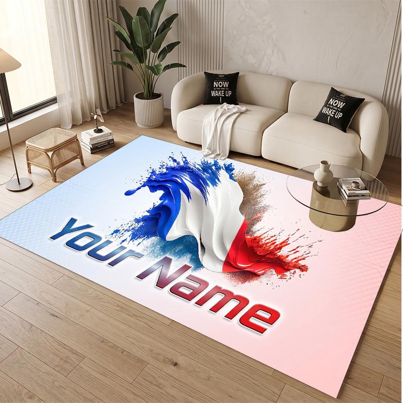 Personalized Crystal Velvet Carpet France National Football Team Pattern Non Slip Floor Rug