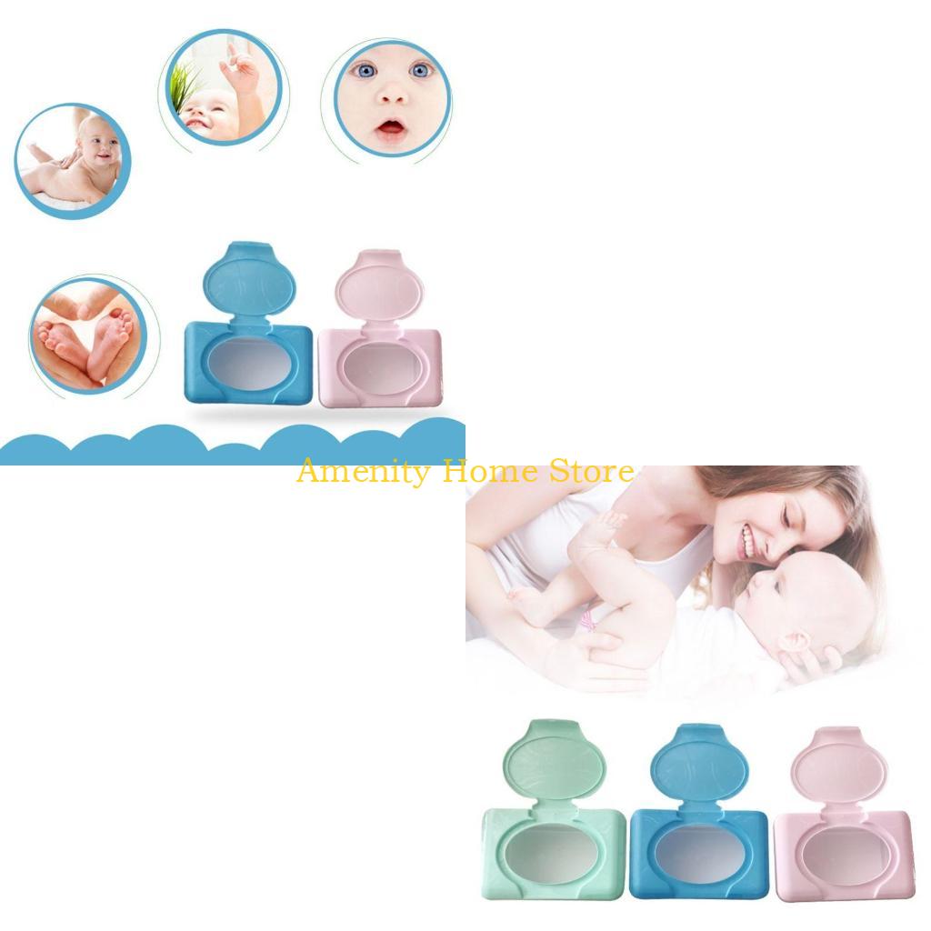 F26C Tabletop Tissue Organizer Baby Wet Wipe Storage Box for Living Room Bedroom Kitchen Countertops Wipe Dispenser Dustproof