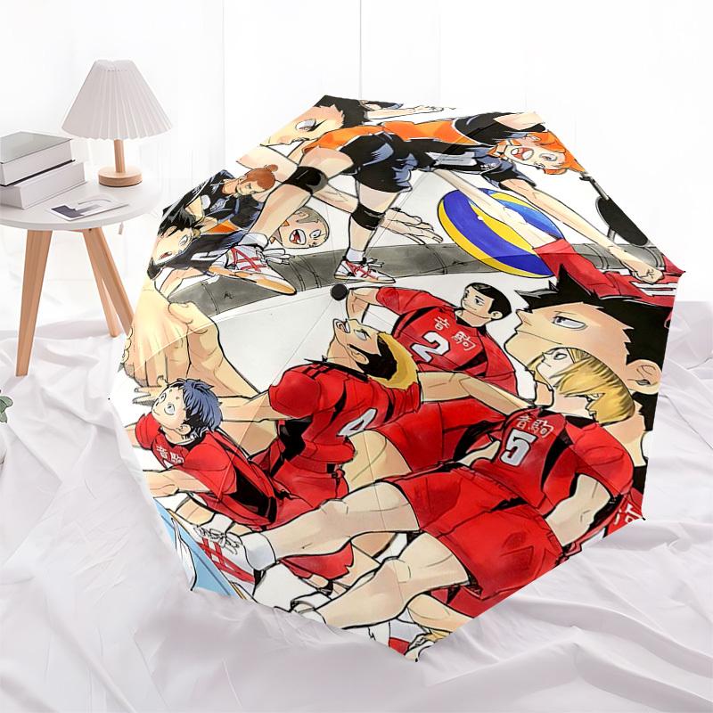 

1pc Haikyuu!! Volleyball Umbrella Automatic Opening & Closing, Portable 3-Fold Design, 8-Bone Iron Frame, Outdoor, Perfect Gift for Fans, Travelers, E