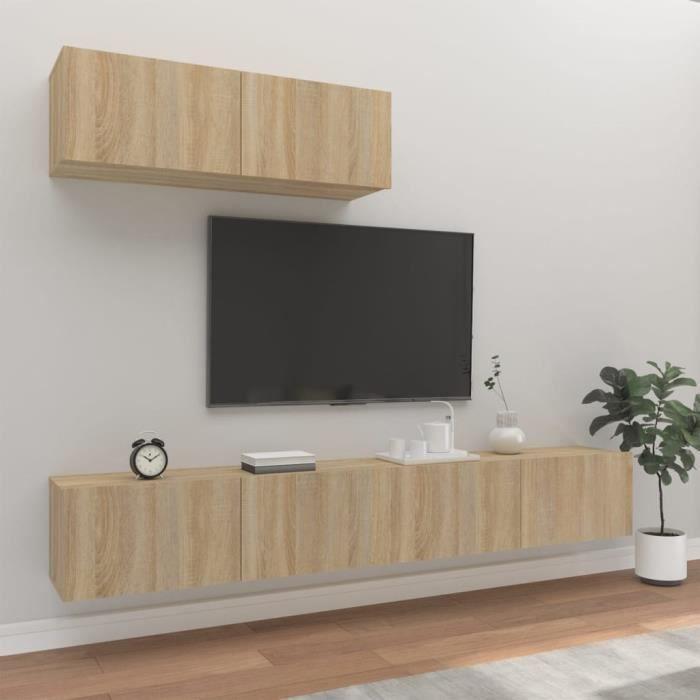 VidaXL Ensemble de meubles TV 3 pcs Chêne sonoma Bois d'ingénierie 3114480