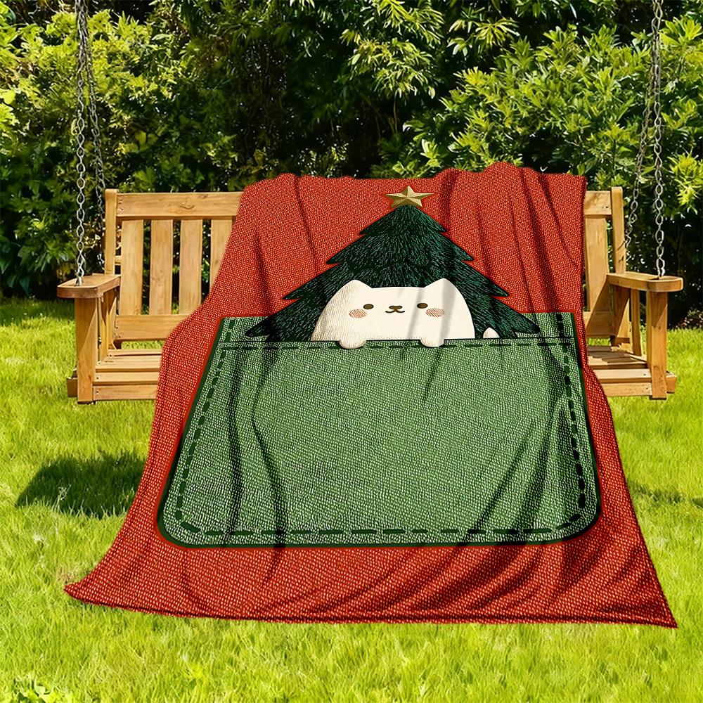 

1PC Pocket Christmas Outdoor Blanket Lightweight Flannel, Soft & Warm, All-Season Use for Sofa, Outdoor, Camping, Living Room, Office93 130cmx150cm