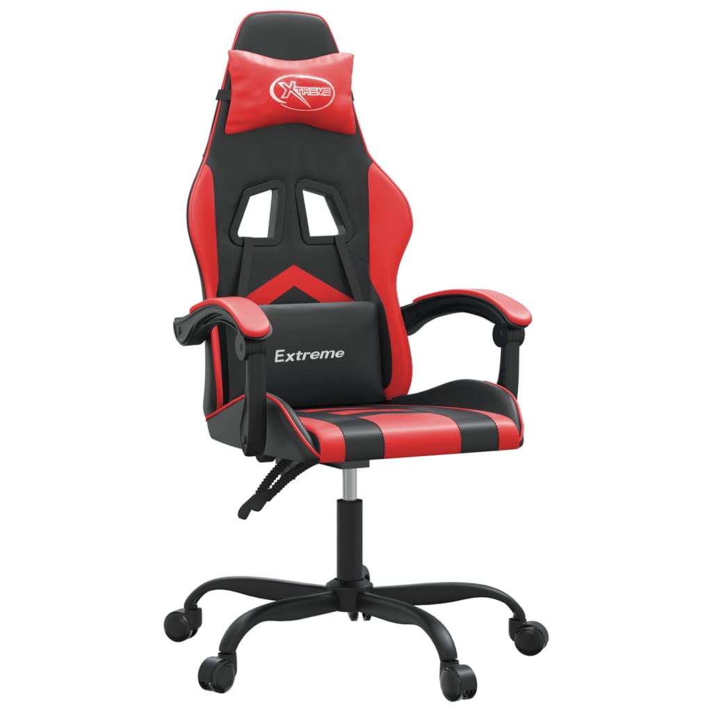 Gaming Chair Black and Red Synthetic Leather