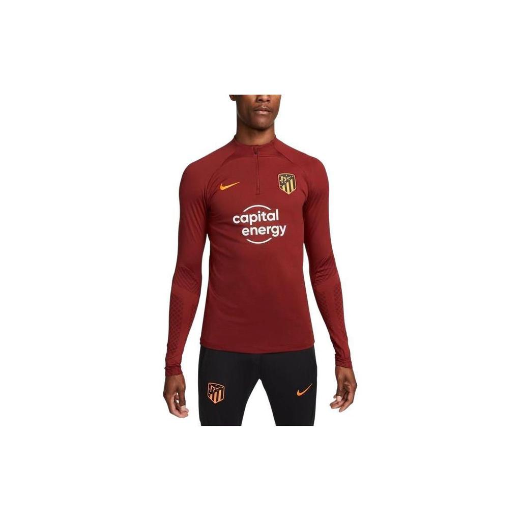Nike Dri-FIT Strike Drill Printed Letter Slim Fit Straight Long Sleeve Football Shirt Men tops Red DN2810-677