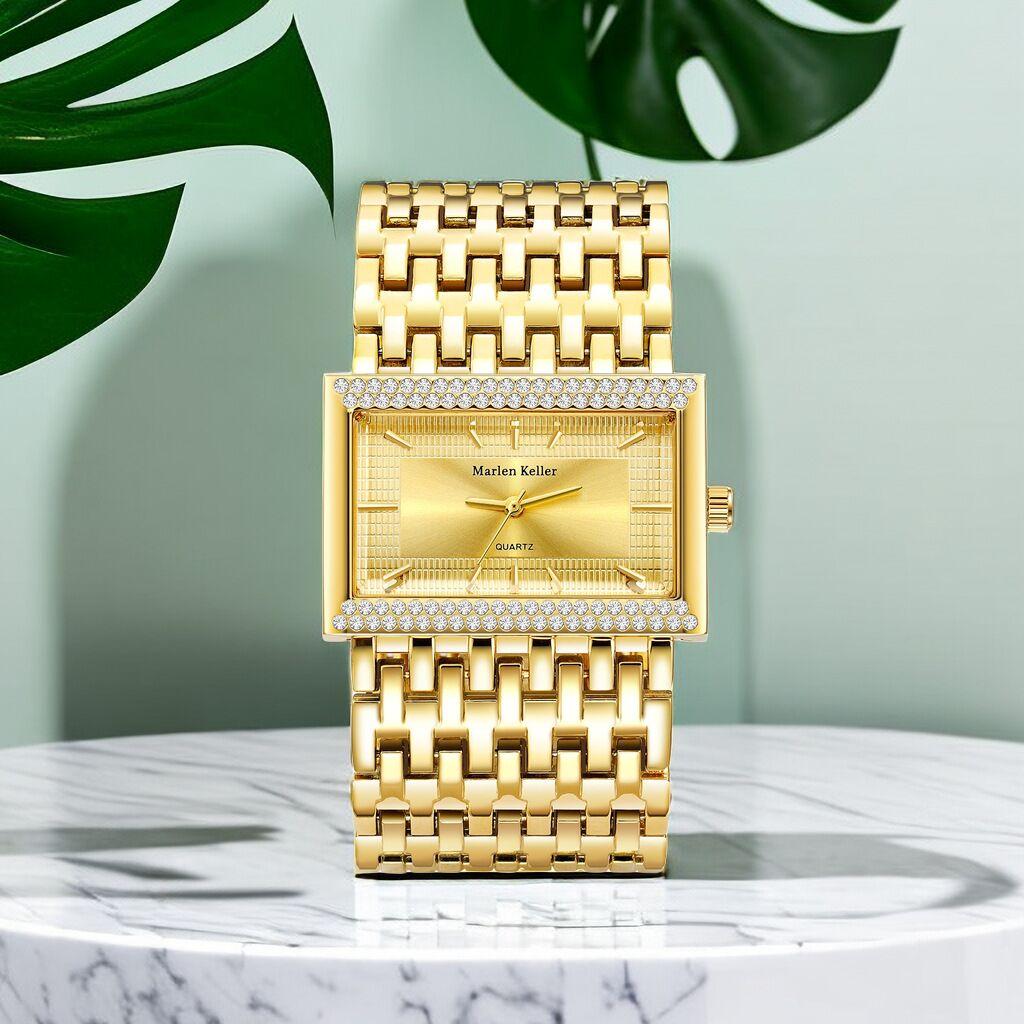 

Женские и мужские наручные часы Кварцевые часы 2023 Совершенно новые модные золотые часы с цепочкой из нержавеющей стали